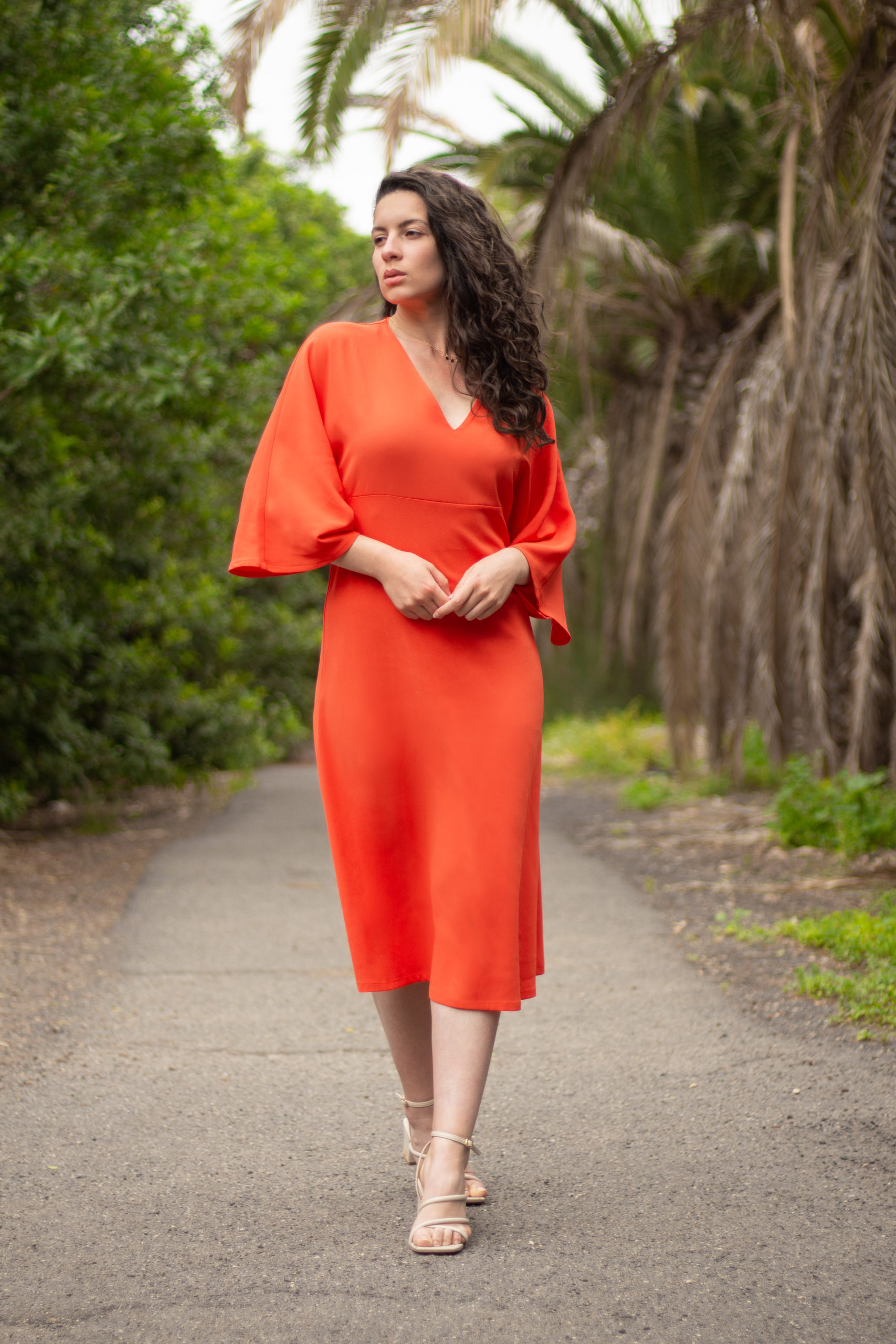 Robe HANAÉ corail manches kimono Robe HANAÉ corail manches kimono