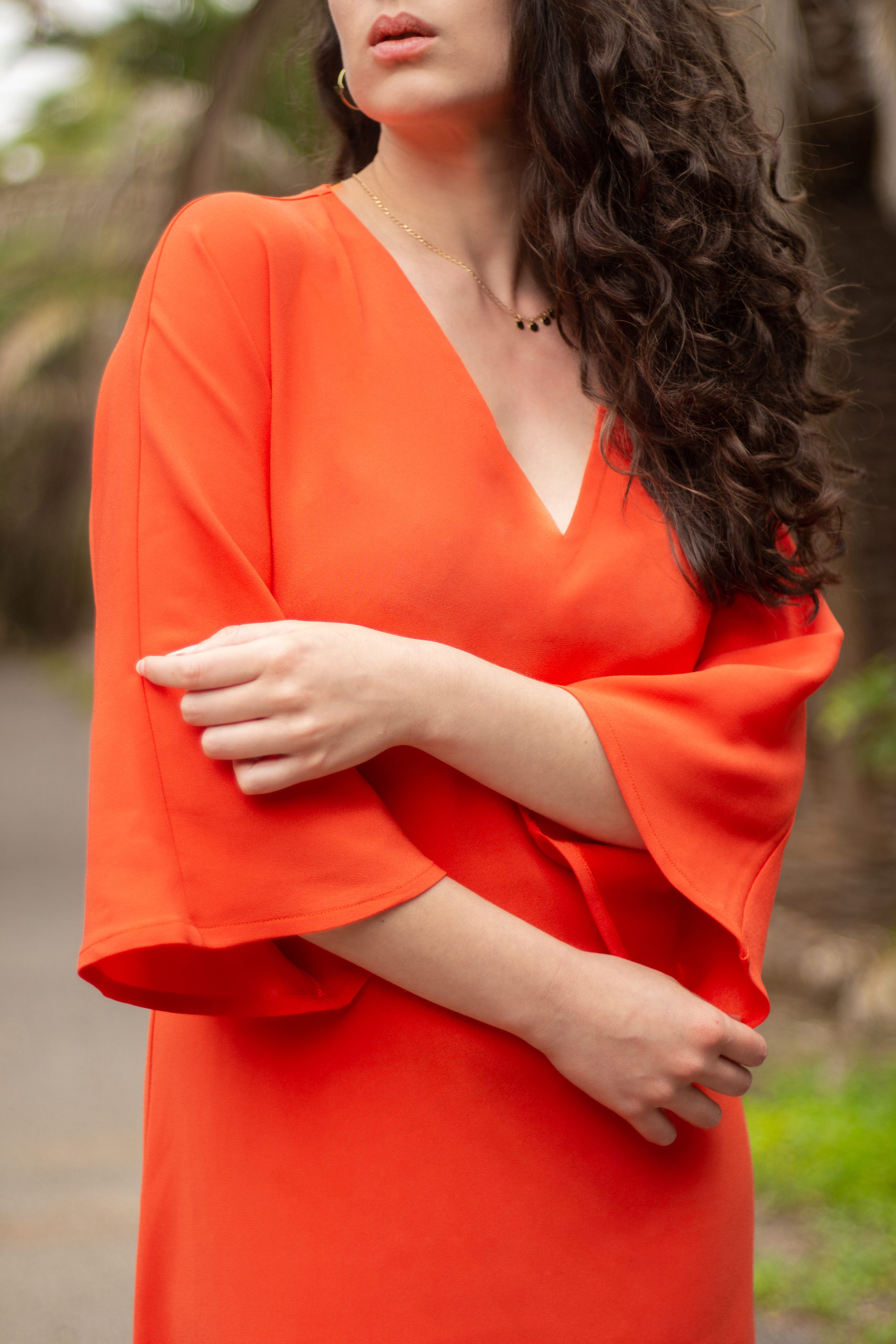 Robe HANAÉ corail manches kimono