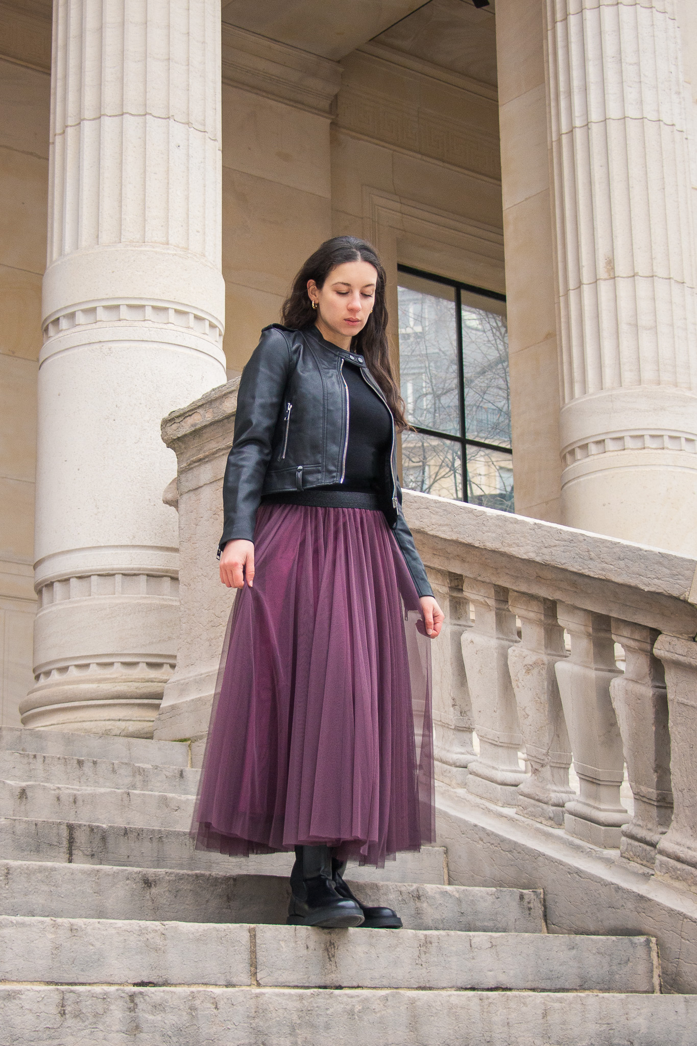 Jupe CRYSTAL tulle prune Jupe CRYSTAL tulle prune