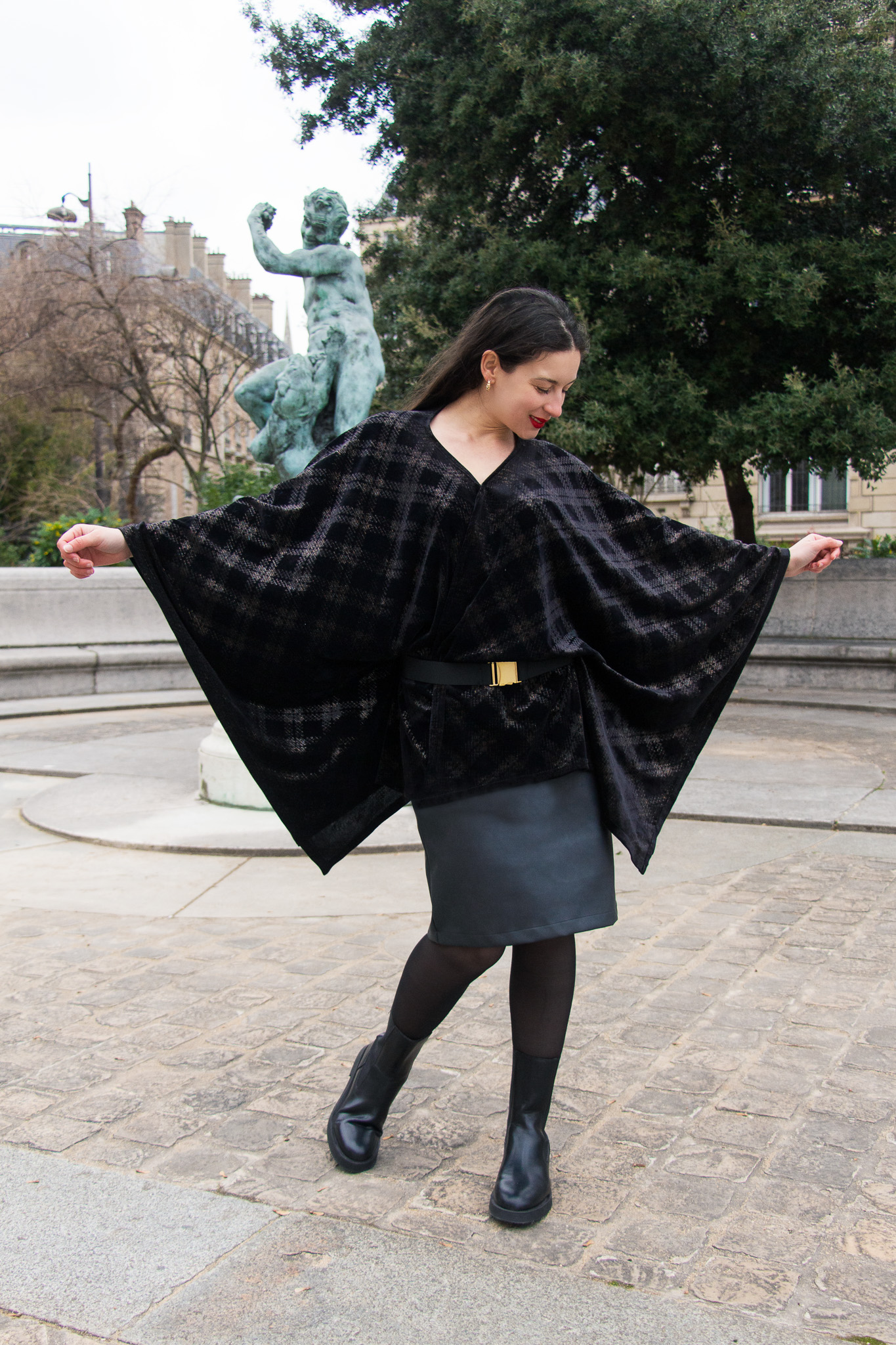 Jupe GAÏA cuir vegan noir