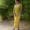Pantalon BAHIA tissu jaune haute-couture