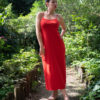 Robe RIO jersey rouge coton biologique fines bretelles