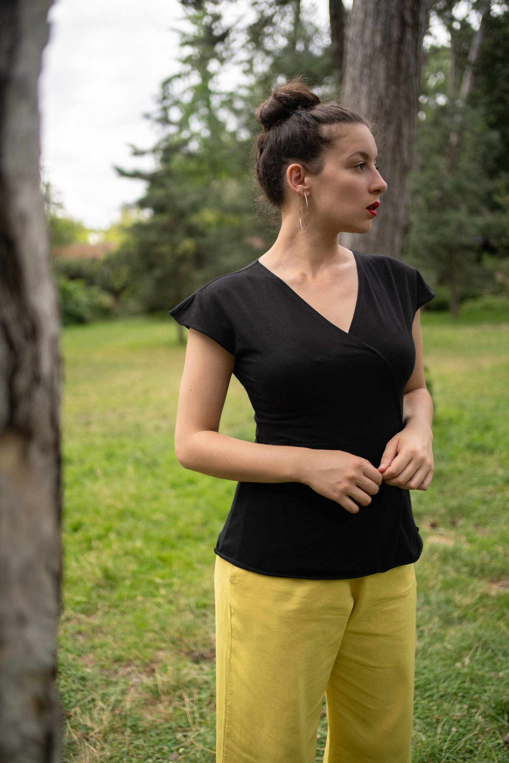 haut VENISE coton biologique noir