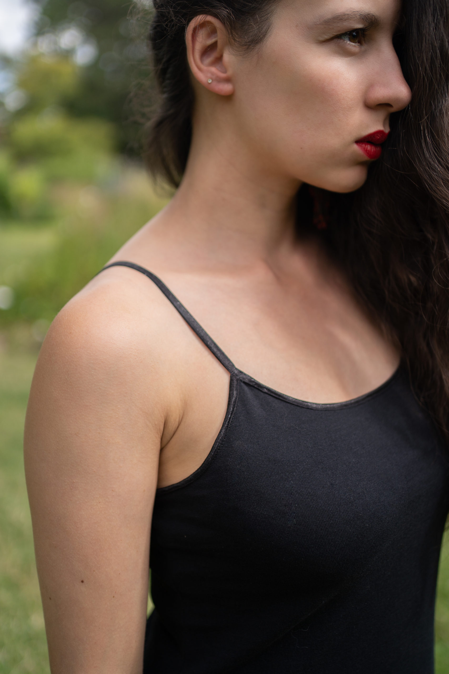 Robe RIO jersey noir coton biologique fines bretelles Robe RIO jersey noir coton biologique fines bretelles