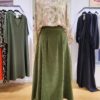 Blouse col rond imprimée motifs cachemire verts et roses Blouse col rond imprimée motifs cachemire verts et roses