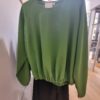 Blouse col rond crêpe vert pomme Blouse col rond crêpe vert pomme