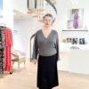 Jupe midi satin noir stretch Jupe midi satin noir stretch