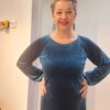 Robe AGATHE velours bleu Robe AGATHE velours bleu