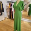 Robe MARYSE drapée en crêpe vert pomme Robe MARYSE drapée en crêpe vert pomme