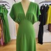 Robe MARYSE drapée en crêpe vert pomme Robe MARYSE drapée en crêpe vert pomme