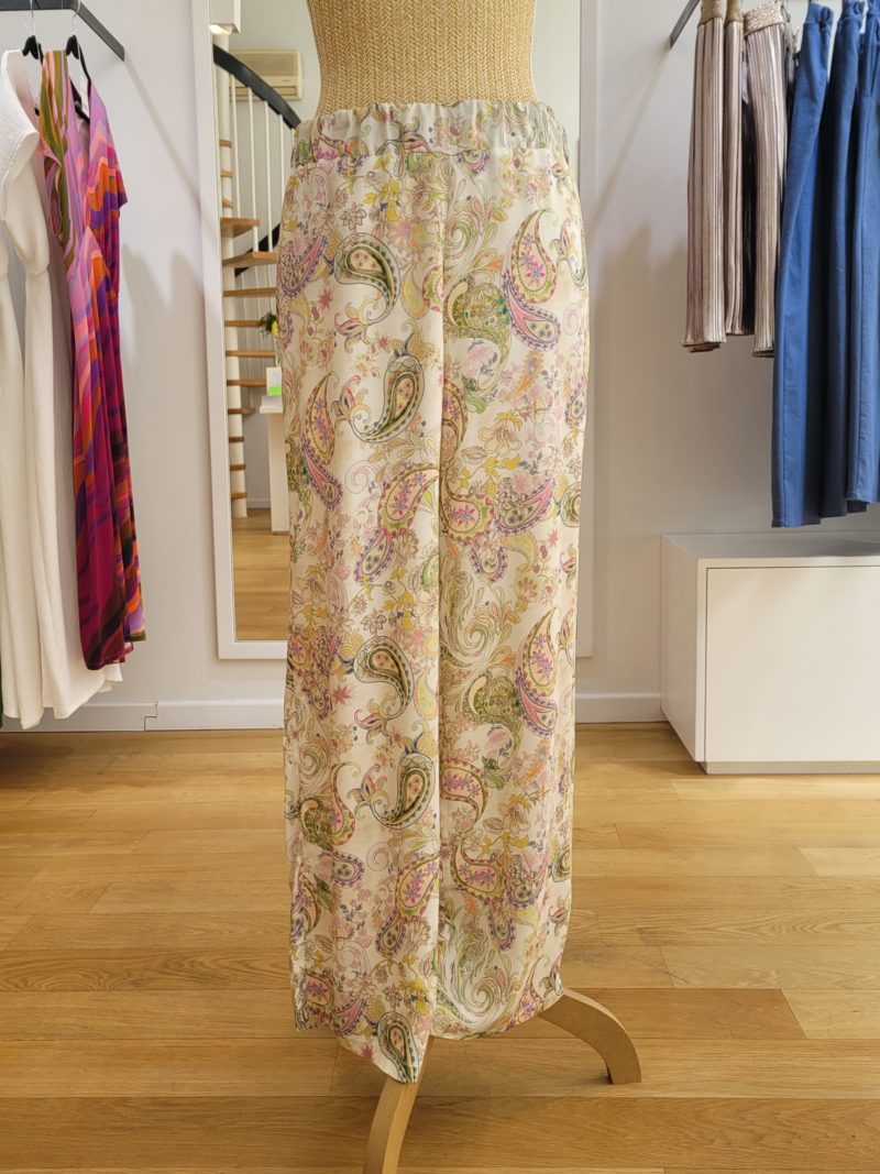 Pantalon VIVIANE en viscose imprimée