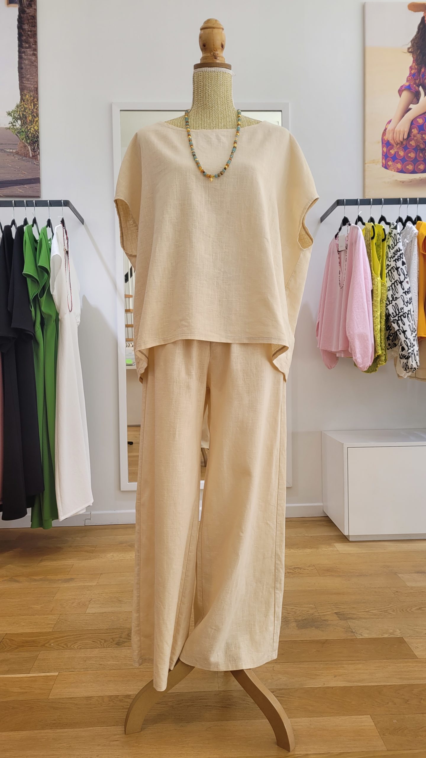 Ensemble VIVIANE ramie naturel