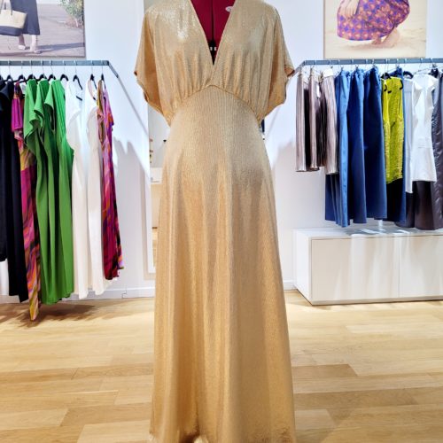 Robe MARYSE drapée en jersey doré