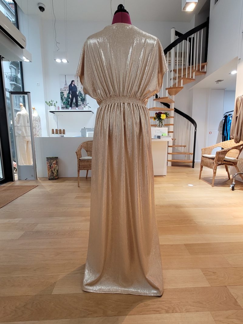 Robe MARYSE drapée en jersey doré