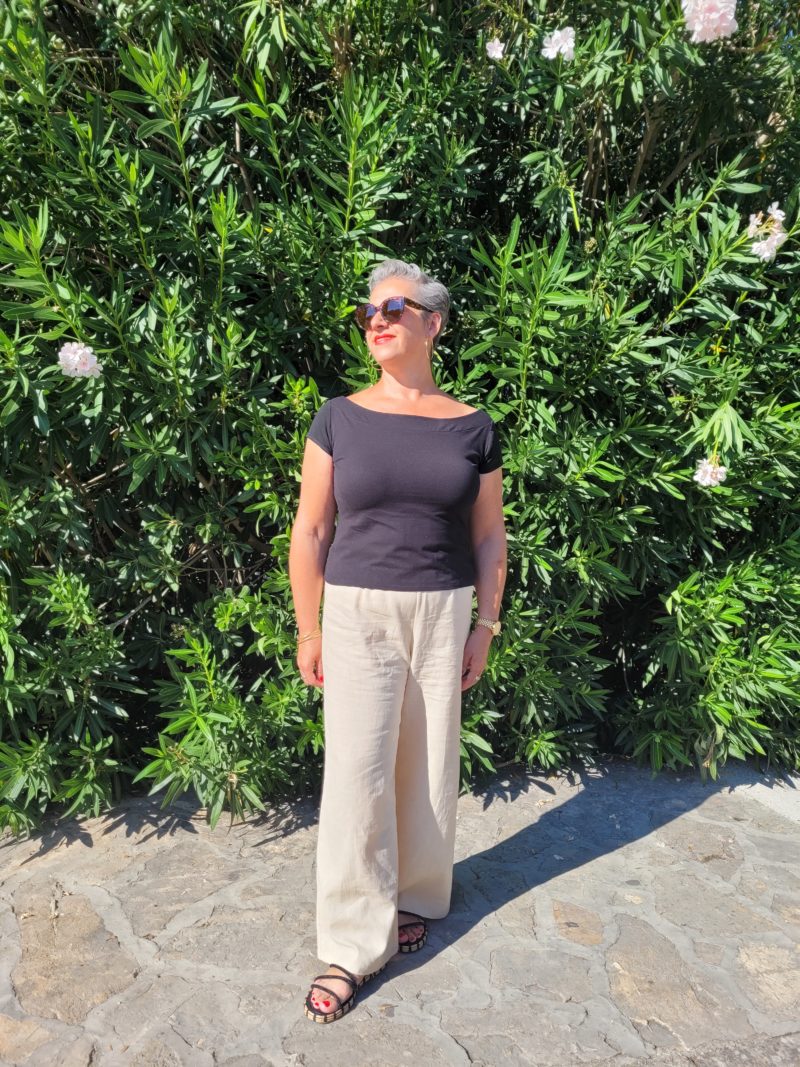 Top ALBA noir coton bio élasthanne