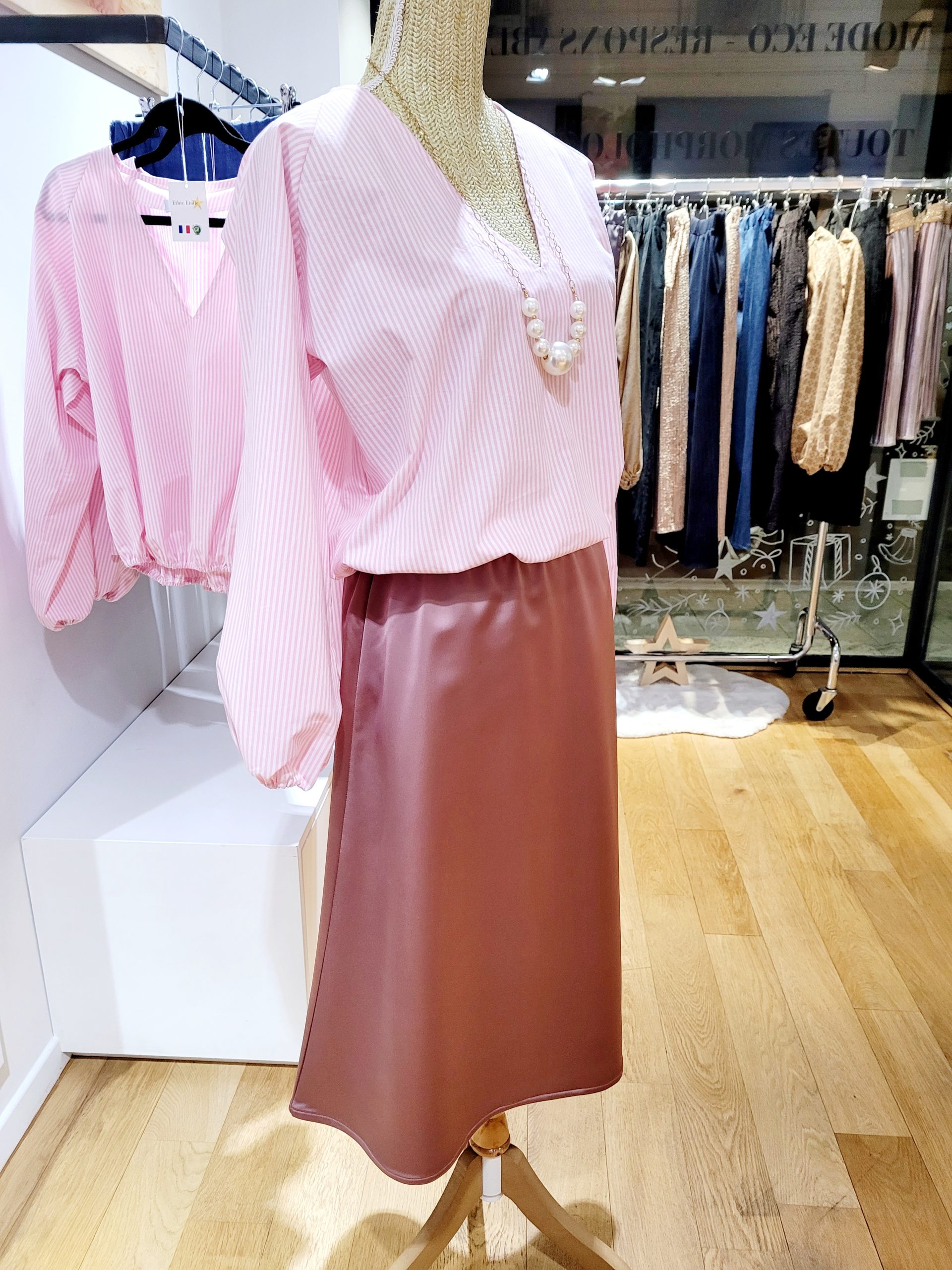 jupe SAMBA satin vieux rose