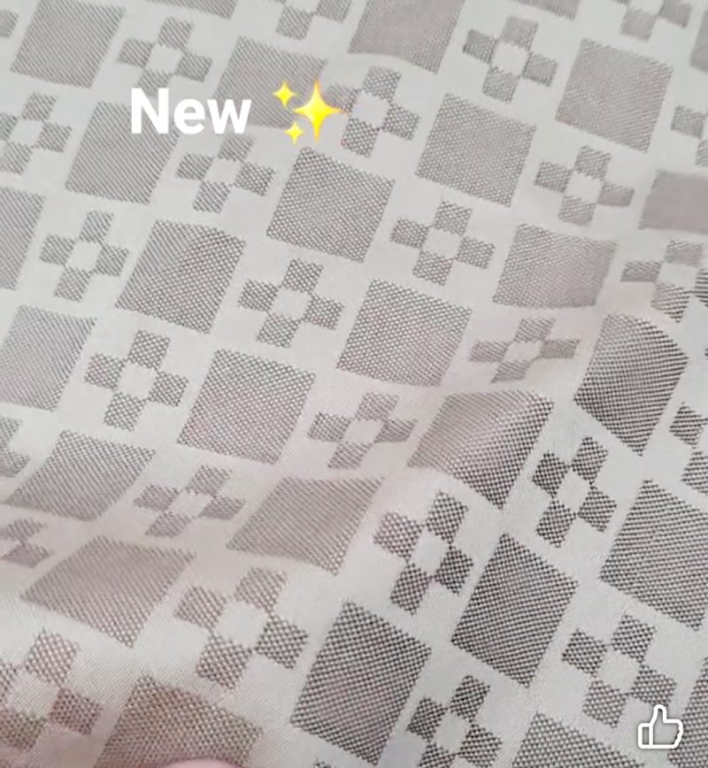 Jacquard coton façon monogramme marron beige