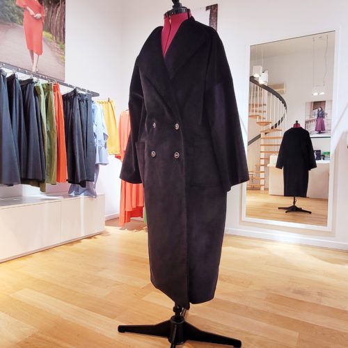 Manteau velours noir côtelé