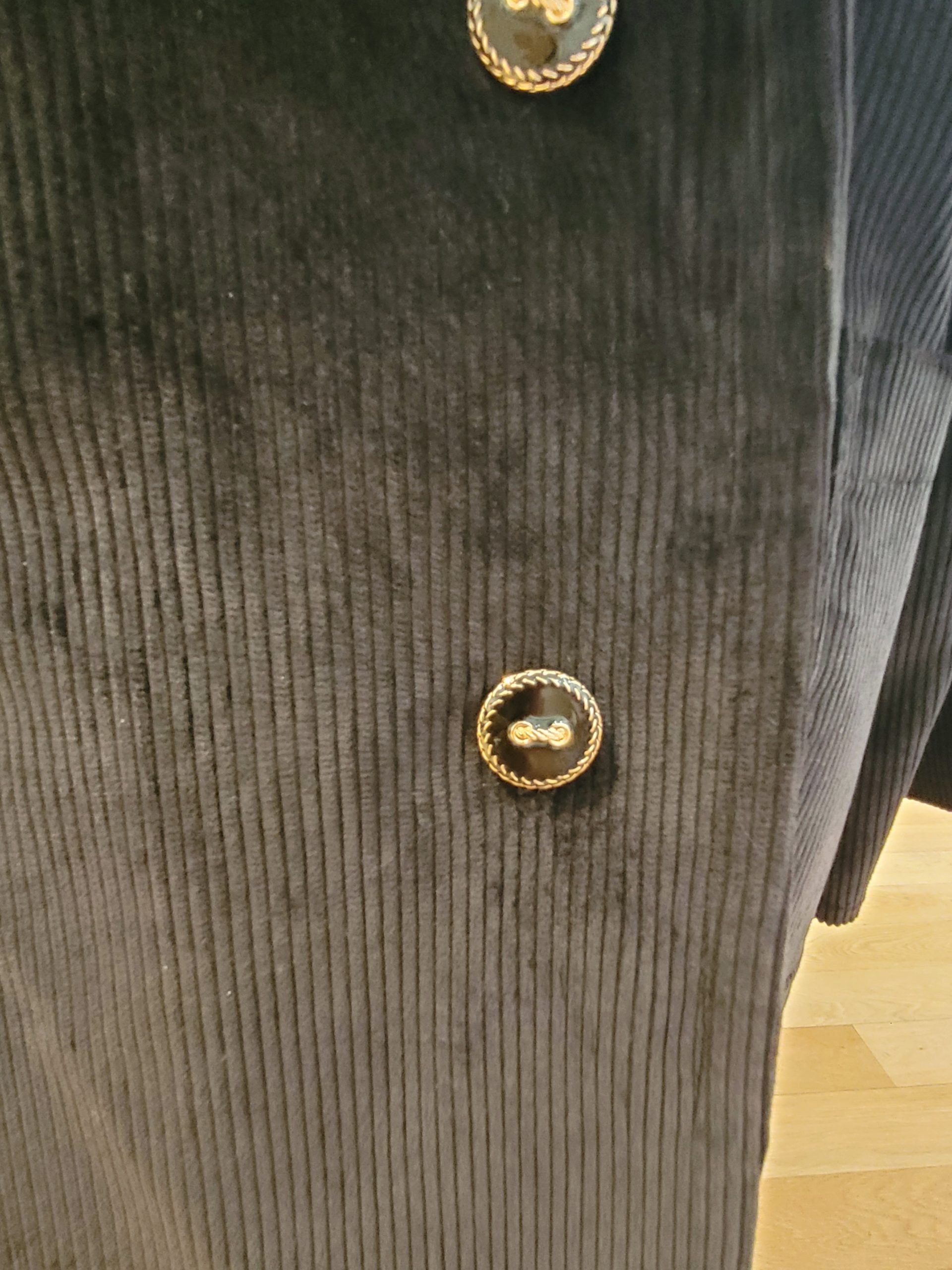 Manteau velours noir côtelé Manteau velours noir côtelé