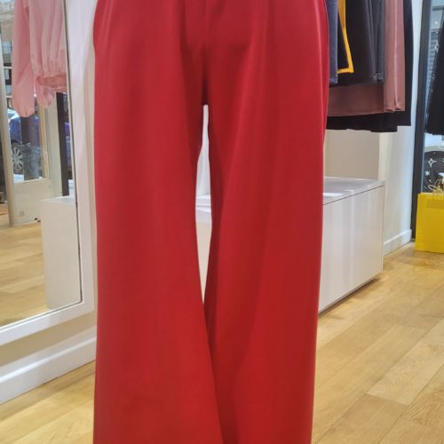 Pantalon ROMY rouge double-crêpe