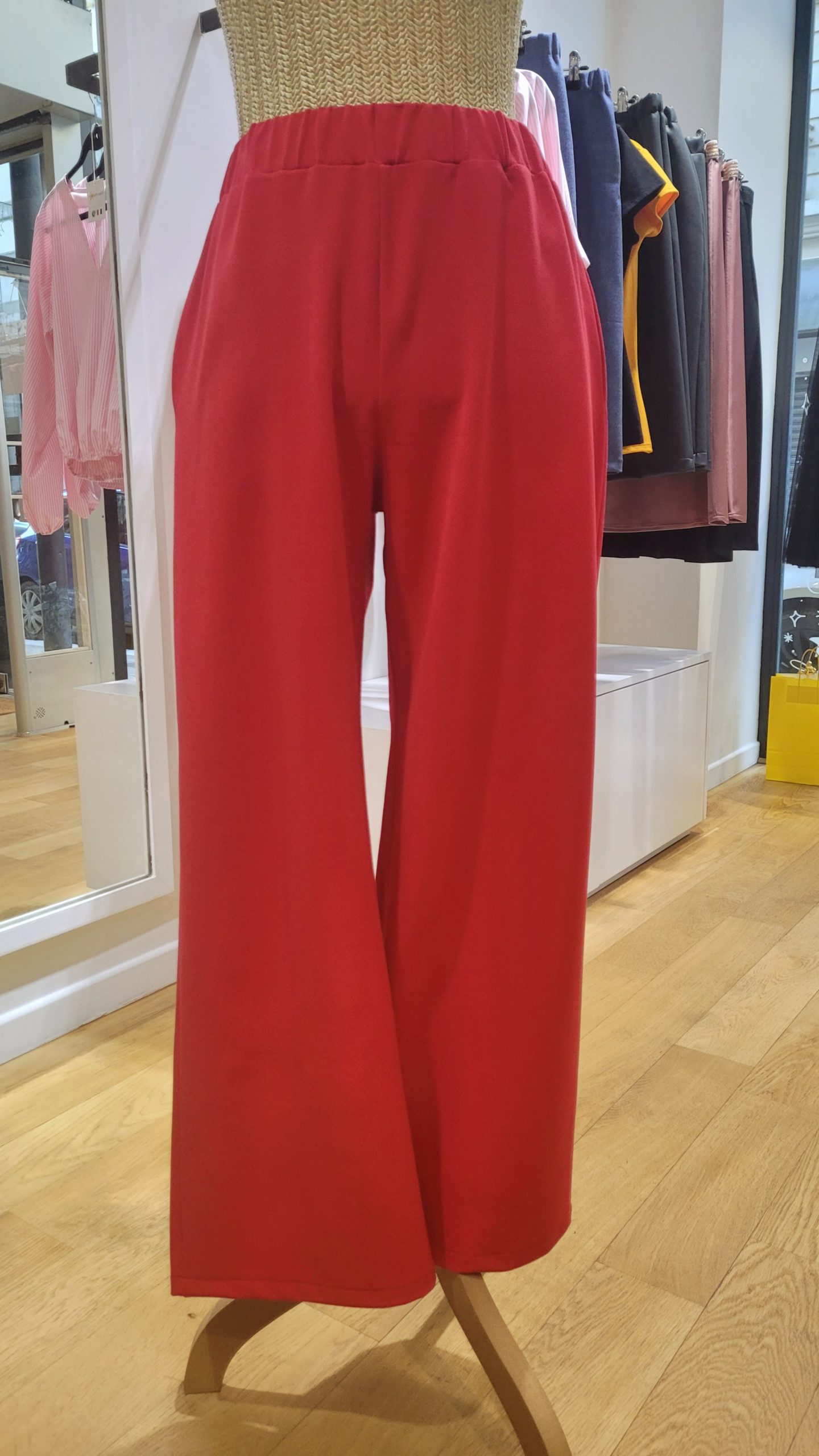 Pantalon ROMY rouge double-crêpe