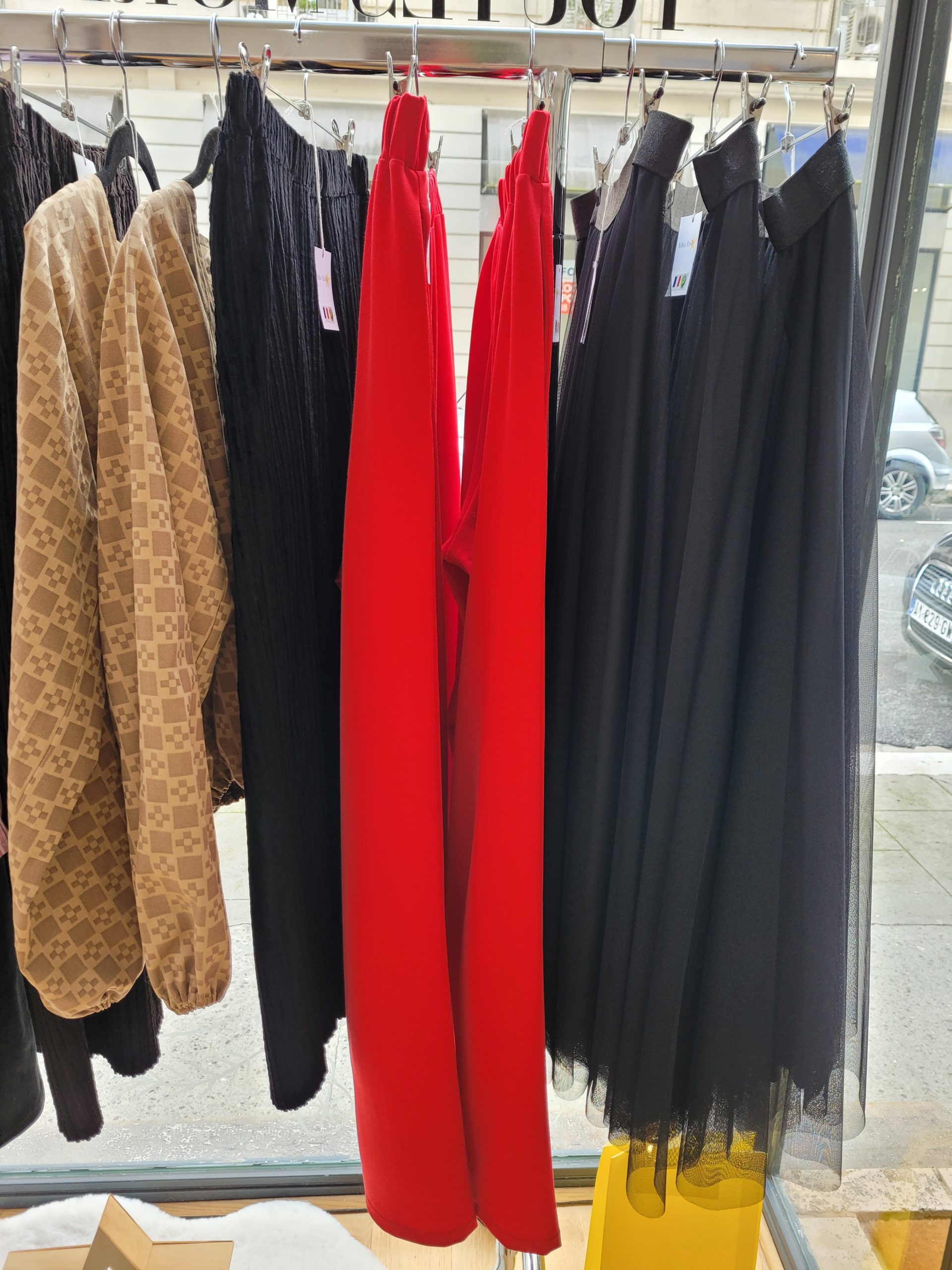 Pantalon ROMY rouge double-crêpe