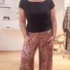 Pantalon VIVIANE viscose stretch imprimée cachemire rouge Pantalon VIVIANE viscose stretch imprimée cachemire rouge