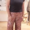 Pantalon VIVIANE viscose stretch imprimée cachemire rouge Pantalon VIVIANE viscose stretch imprimée cachemire rouge